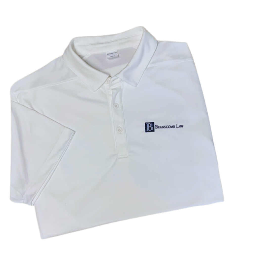 Branscomb Law Logo Polo - White
