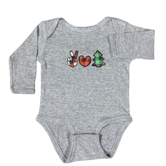 Christmas Peace Love & Joy long sleeve onesie!