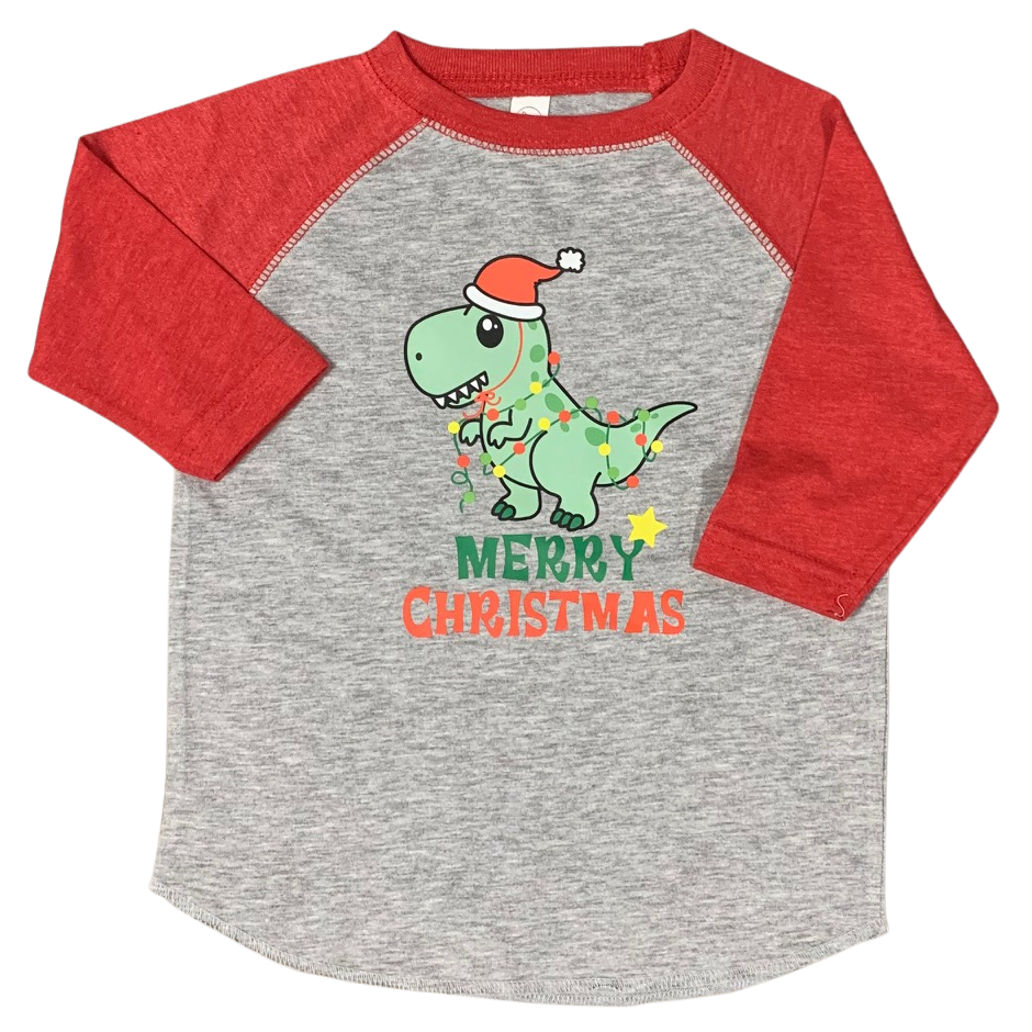 Christmas dinosaur t-shirt for kids!